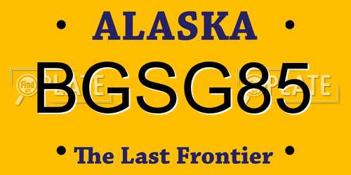 BGSG85 Alaska License Plate