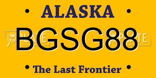 BGSG88 Alaska License Plate