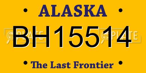 BH15514 Alaska License Plate