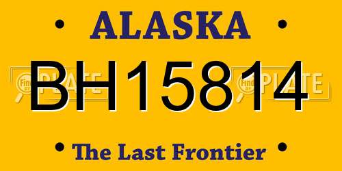 BH15814 Alaska License Plate