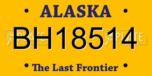 BH18514 Alaska License Plate