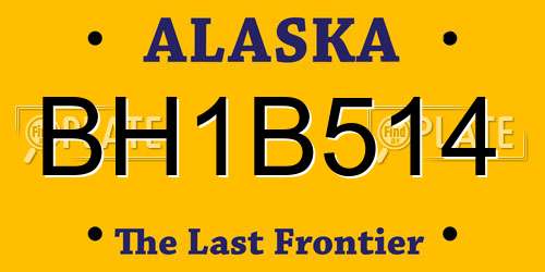 BH1B514 Alaska License Plate