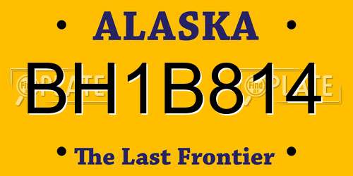 BH1B814 Alaska License Plate