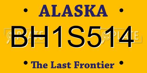 BH1S514 Alaska License Plate