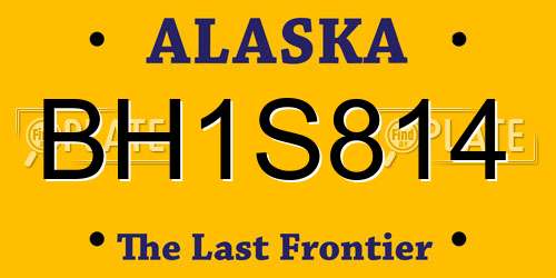 BH1S814 Alaska License Plate
