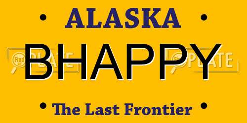 BHAPPY Alaska License Plate