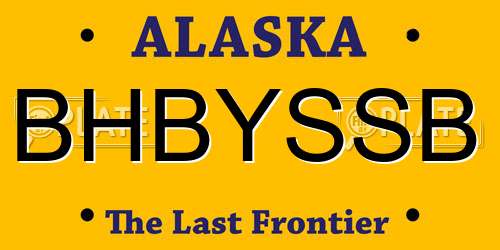 BHBYSSB Alaska License Plate