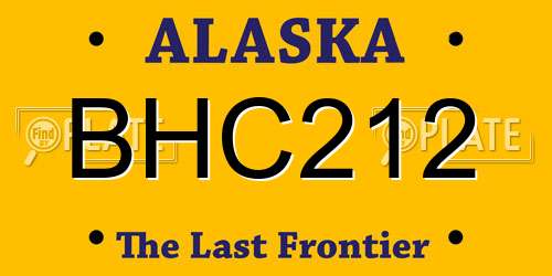 BHC212 Alaska License Plate