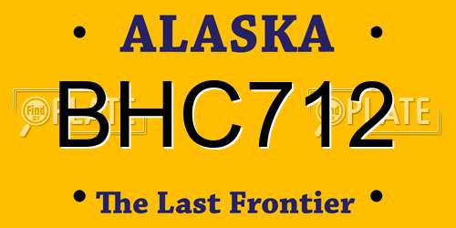 BHC712 Alaska License Plate
