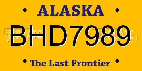 BHD7989 Alaska License Plate