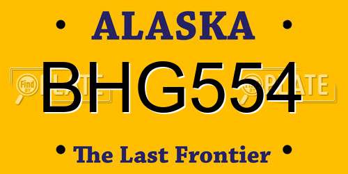 BHG554 Alaska License Plate