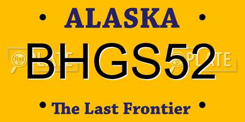 BHGS52 Alaska License Plate