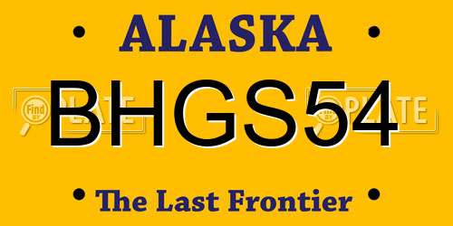 BHGS54 Alaska License Plate