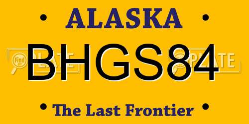 BHGS84 Alaska License Plate