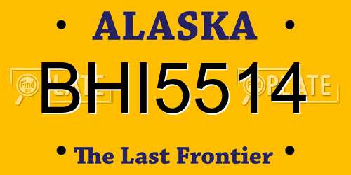 BHI5514 Alaska License Plate