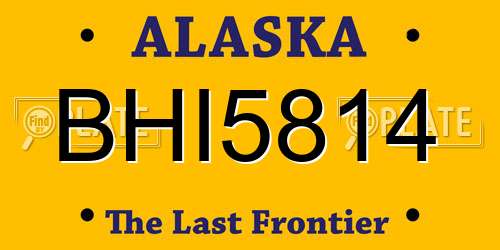 BHI5814 Alaska License Plate
