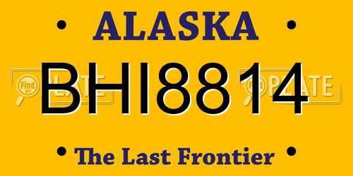 BHI8814 Alaska License Plate
