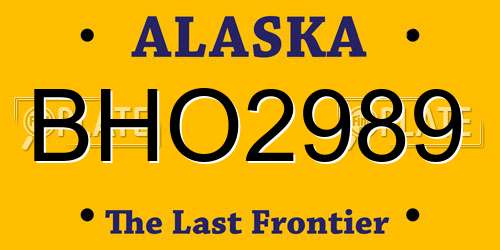 BHO2989 Alaska License Plate