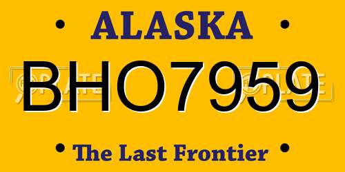 BHO7959 Alaska License Plate