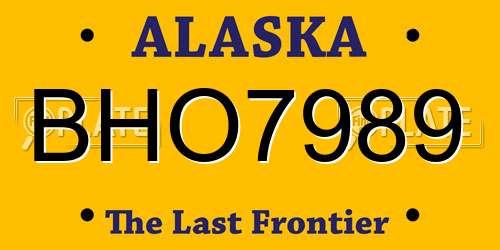 BHO7989 Alaska License Plate