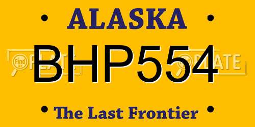 BHP554 Alaska License Plate