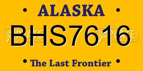 BHS7616 Alaska License Plate