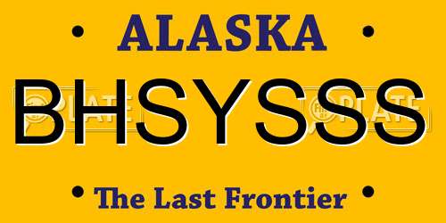 BHSYSSS Alaska License Plate
