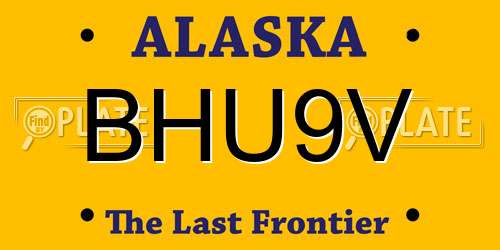 BHU9V Alaska License Plate