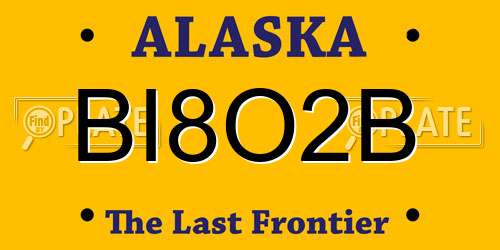 BI8O2B Alaska License Plate