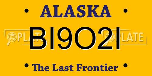 BI9O2I Alaska License Plate