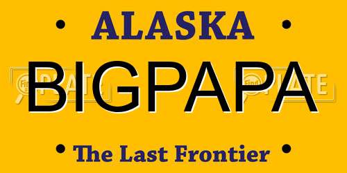 BIGPAPA Alaska License Plate