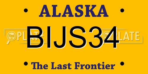 BIJS34 Alaska License Plate