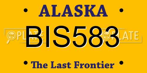 BIS583 Alaska License Plate