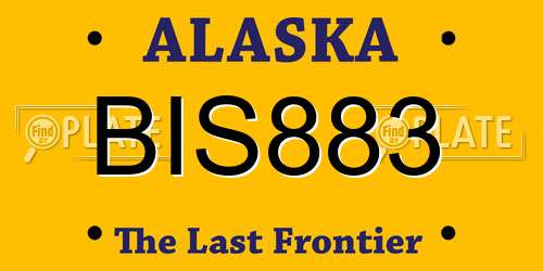 BIS883 Alaska License Plate