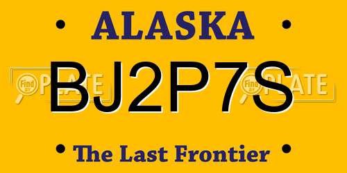 BJ2P7S Alaska License Plate