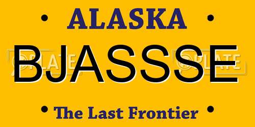 BJASSSE Alaska License Plate