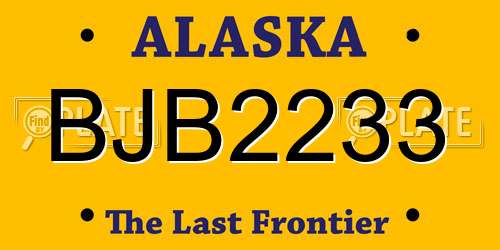 BJB2233 Alaska License Plate