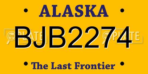 BJB2274 Alaska License Plate