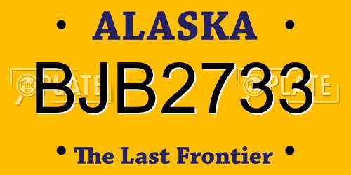 BJB2733 Alaska License Plate