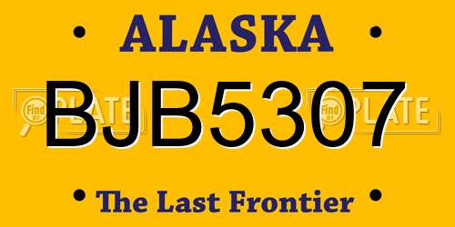 BJB5307 Alaska License Plate