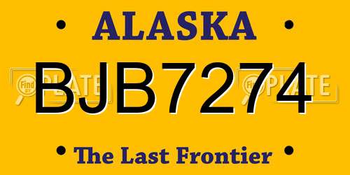 BJB7274 Alaska License Plate