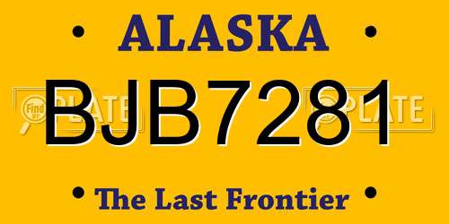 BJB7281 Alaska License Plate
