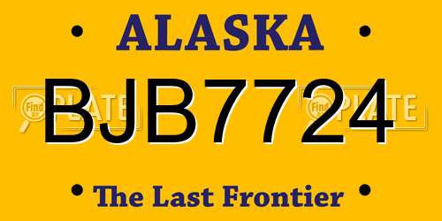 BJB7724 Alaska License Plate