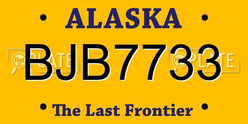 BJB7733 Alaska License Plate