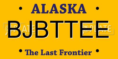 BJBTTEE Alaska License Plate