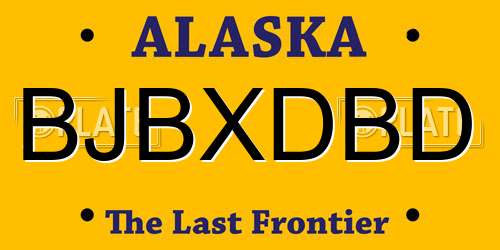 BJBXDBD Alaska License Plate