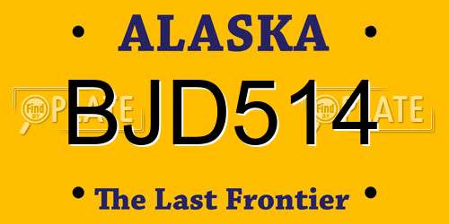 BJD514 Alaska License Plate