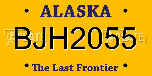 BJH2055 Alaska License Plate