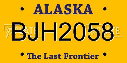 BJH2058 Alaska License Plate