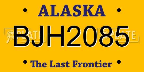 BJH2085 Alaska License Plate